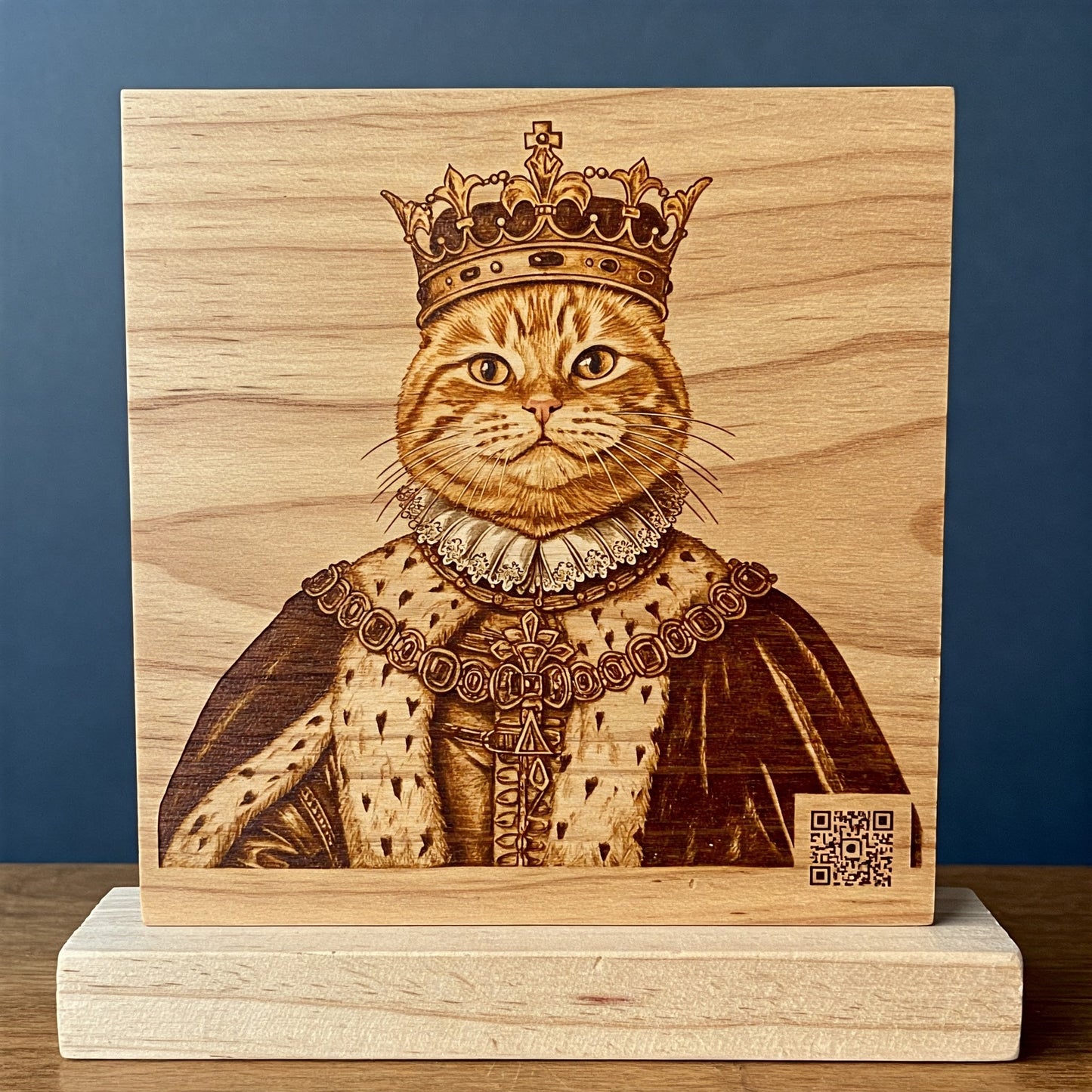 Royal Treatment Custom Etched Pet Portrait with Forever Tribute Page