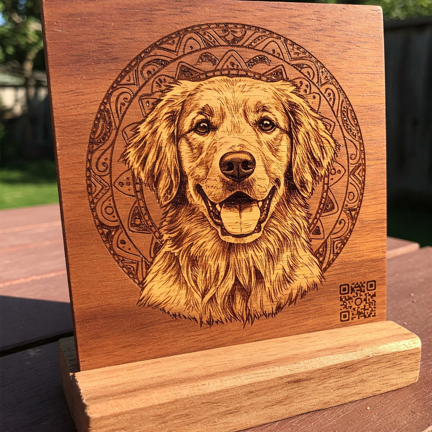 Custom Etched Pet Portrait with Forever Tribute Page