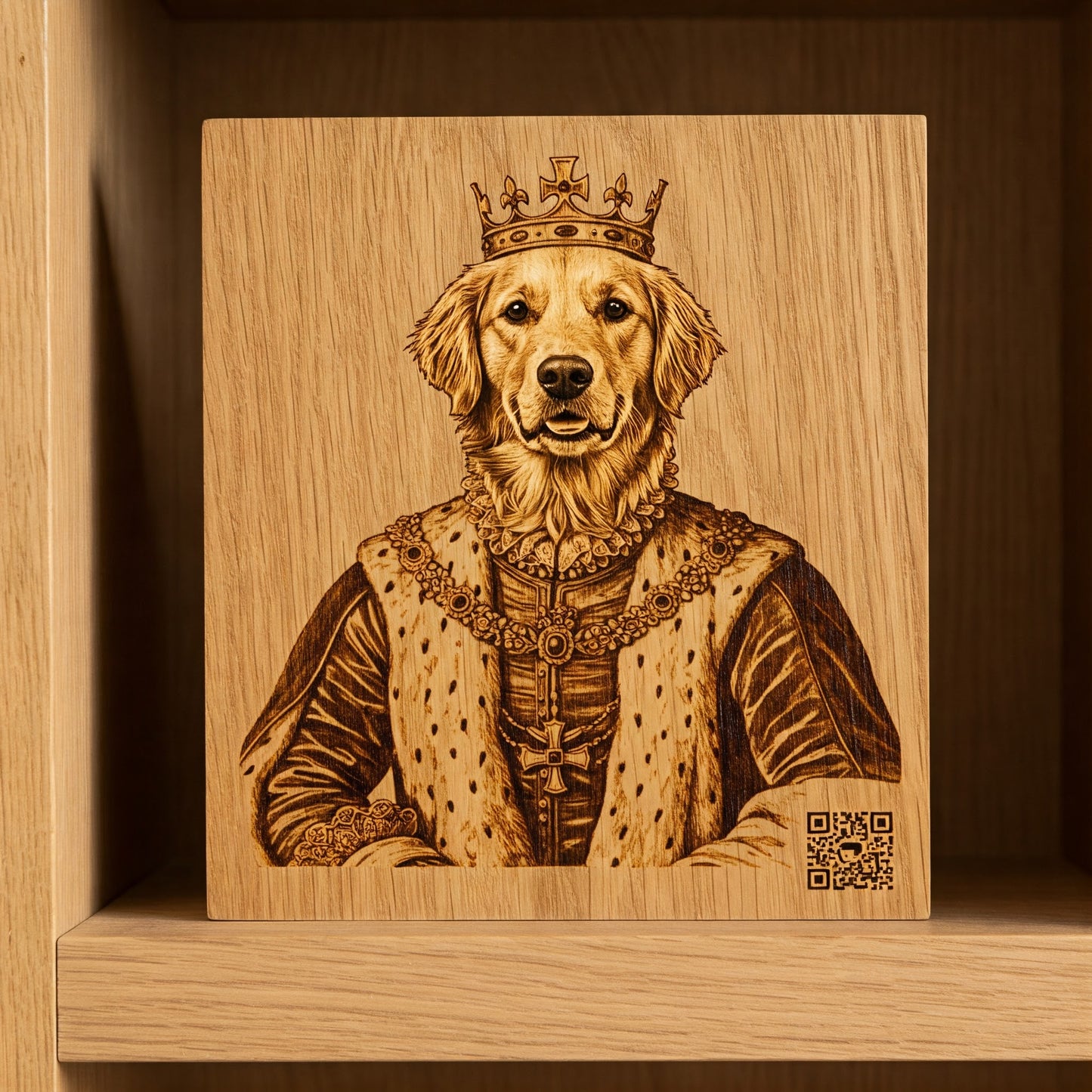 Royal Treatment Custom Etched Pet Portrait with Forever Tribute Page