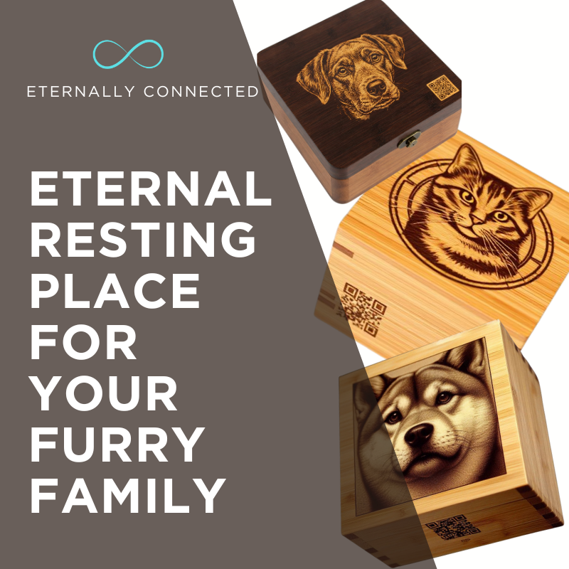 Personalized Urn for Pets with QR Code Memorial